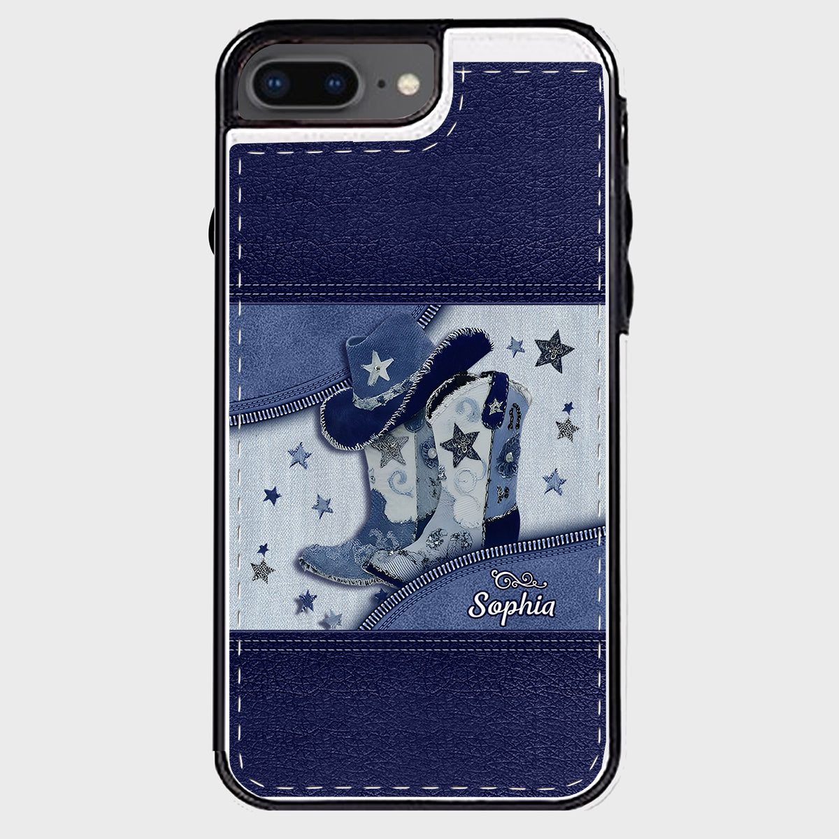 Bottes de cowgirl - Étui portefeuille pliable personnalisé pour téléphone, style cowgirl