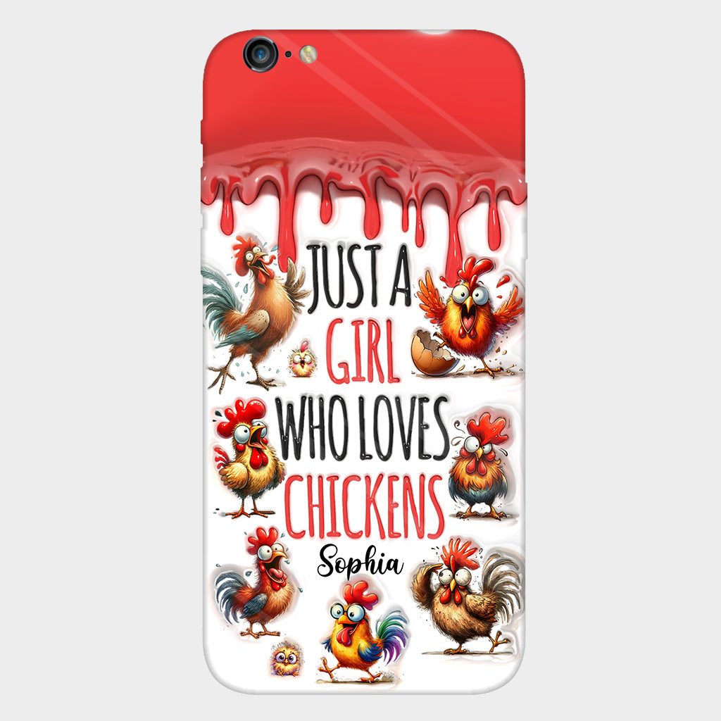 Une fille qui adore le poulet - Coque de téléphone personnalisée avec motif poulet intégral