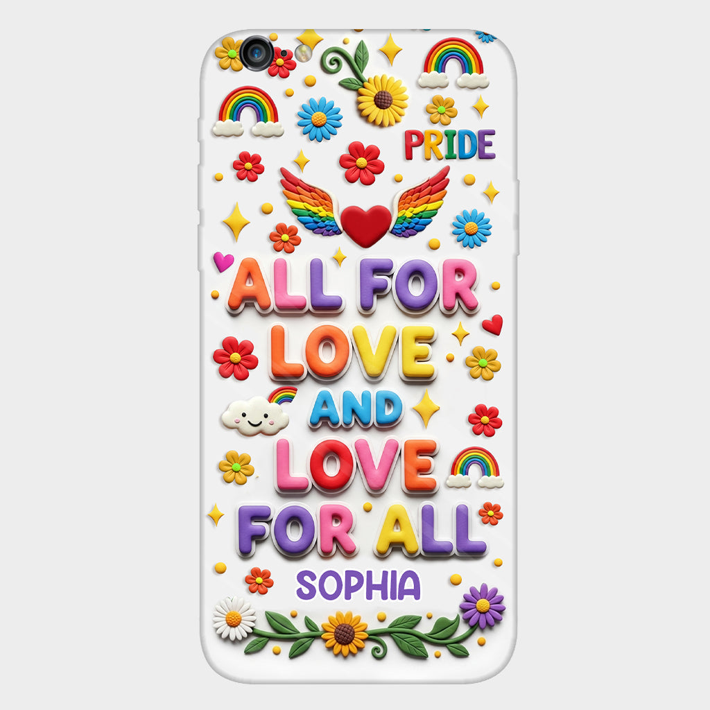 Alles für die Liebe und Liebe für alle – Personalisierte Handyhülle mit LGBT-Unterstützung und Vollbild-Print