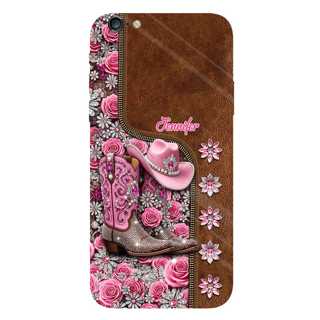 Wunderschöne Cowboystiefel - Personalisierte Handyhülle mit Cowgirl-Vollprint