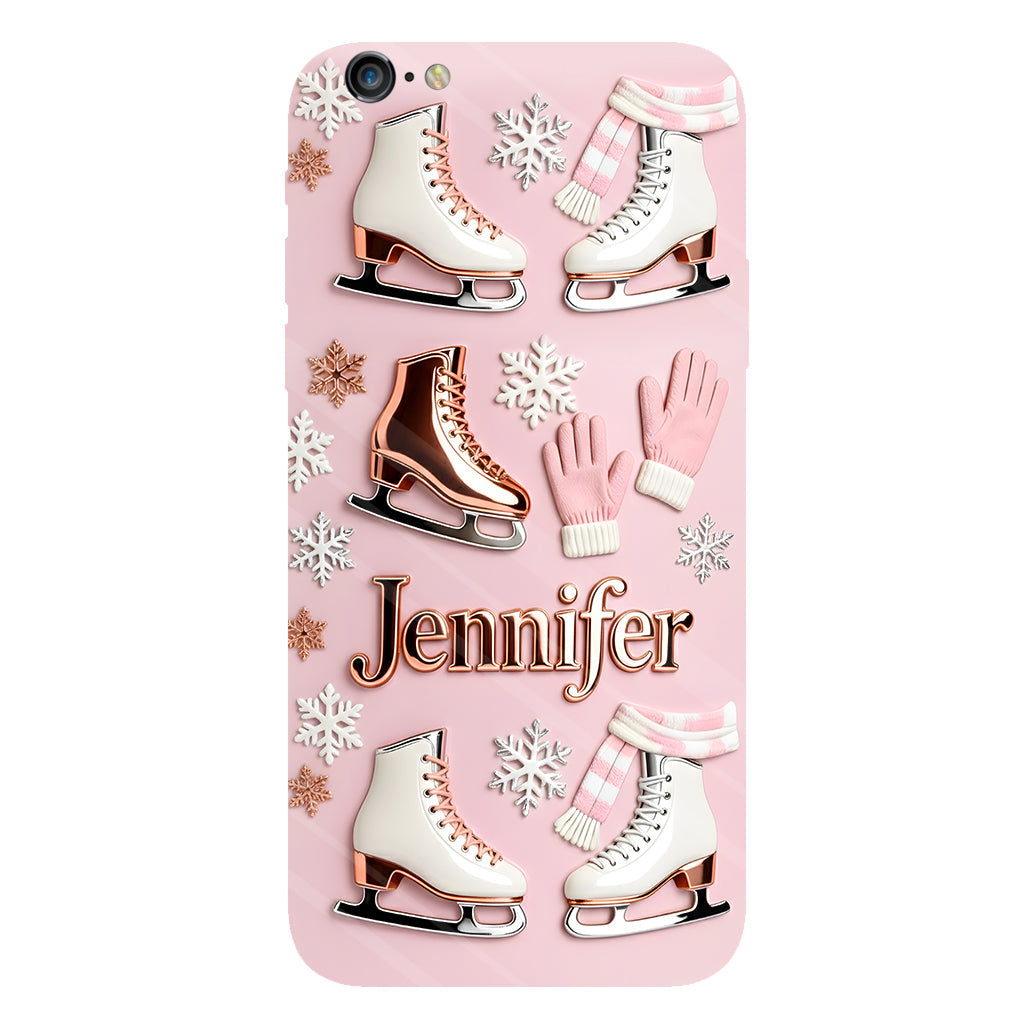 Le patinage sur glace me rend heureux - Coque de téléphone personnalisée avec impression intégrale sur le thème du patinage sur glace