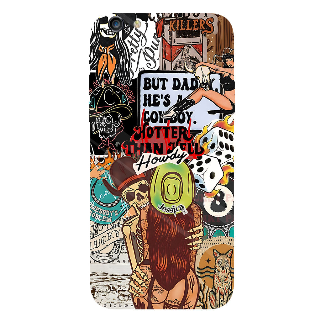 Salut Cowgirl ! Coque de téléphone personnalisée avec motif cowgirl