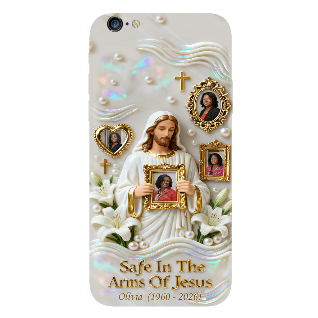 Sauver dans les bras de Jésus - Coque de téléphone commémorative personnalisée avec impression intégrale