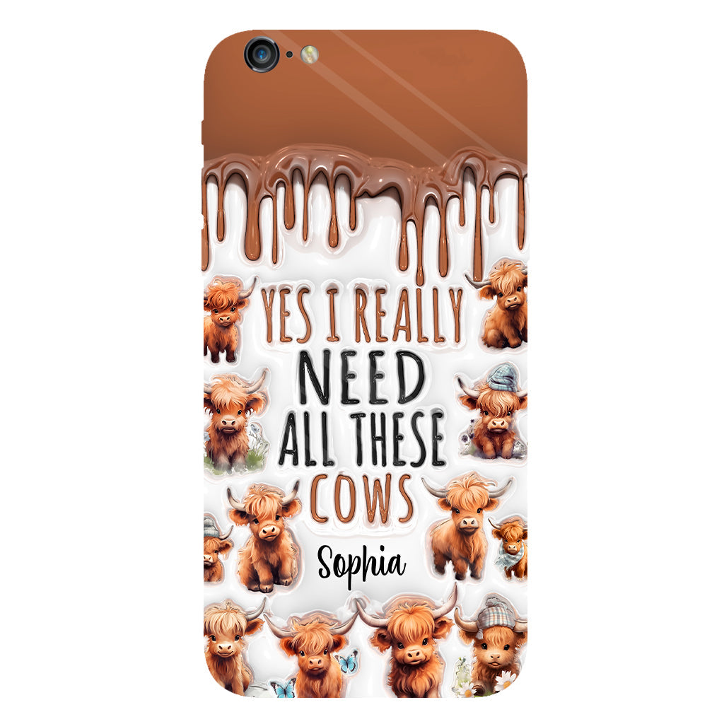 Oui, j'ai vraiment besoin de toutes ces vaches - Coque de téléphone personnalisée avec impression intégrale
