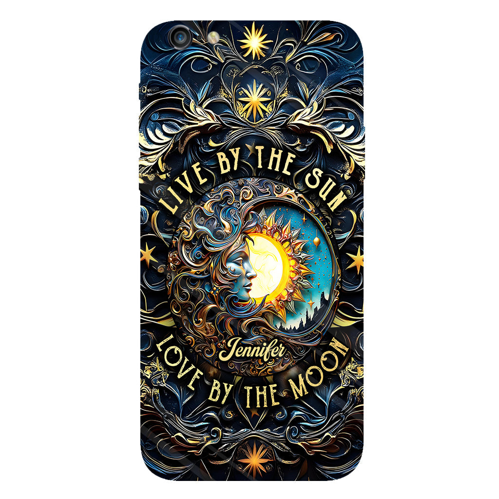Vivre selon le soleil, aimer selon la lune - Coque de téléphone personnalisée style hippie avec imprimé intégral