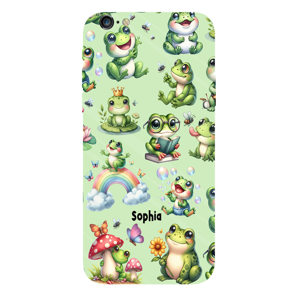 Einfach ein Mädchen, das Frösche liebt – Personalisierte Handyhülle mit Frosch-Vollbilddruck