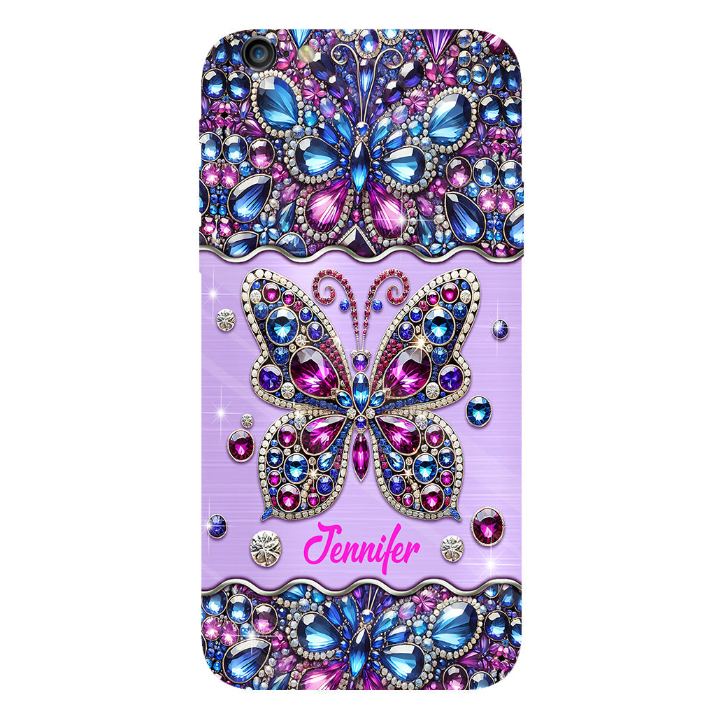 Glitzernder Schmetterling – Personalisierte Handyhülle mit Schmetterlingsmotiv