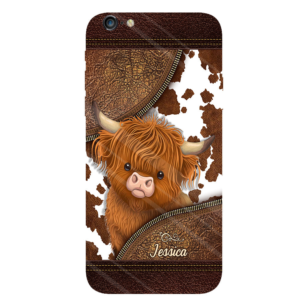 Juste une fille qui aime les vaches des Highlands - Coque de téléphone personnalisée avec impression intégrale