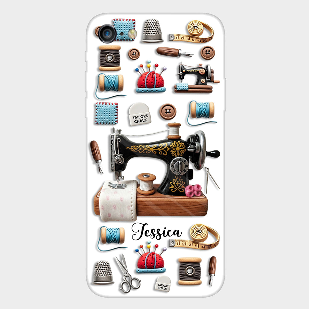 Superbe machine à coudre - Coque de téléphone personnalisée avec impression intégrale sur le thème de la couture