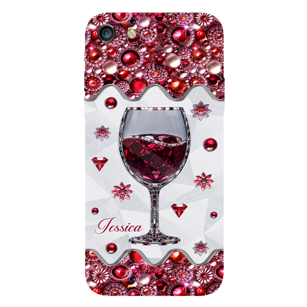 Einfach ein Mädchen, das Wein liebt – Personalisierte Handyhülle mit Weinmotiv