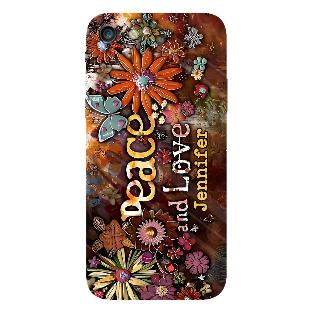 Frieden und Liebe – Personalisierte Handyhülle im Hippie-Stil mit Vollprint