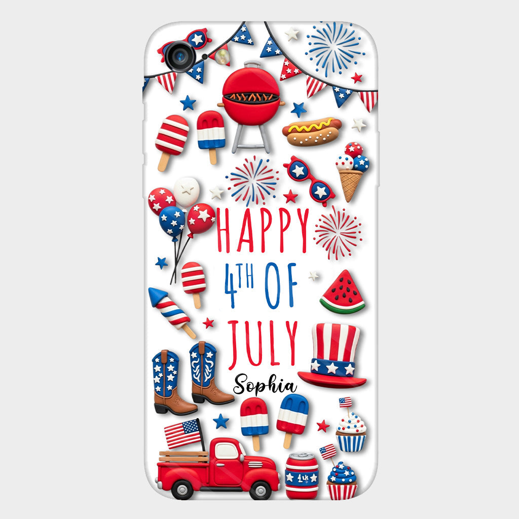Joyeux 4 juillet ! Coque de téléphone personnalisée avec impression intégrale pour la fête nationale américaine (4 juillet).