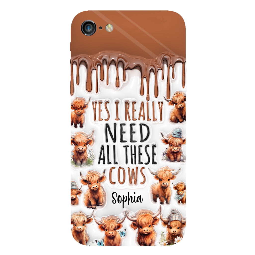 Oui, j'ai vraiment besoin de toutes ces vaches - Coque de téléphone personnalisée avec impression intégrale