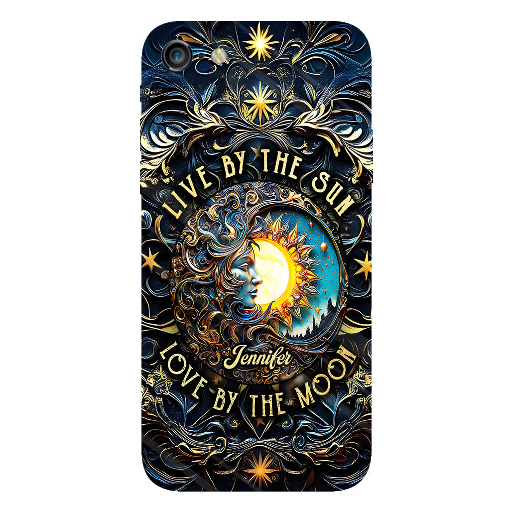 Vivre selon le soleil, aimer selon la lune - Coque de téléphone personnalisée style hippie avec imprimé intégral