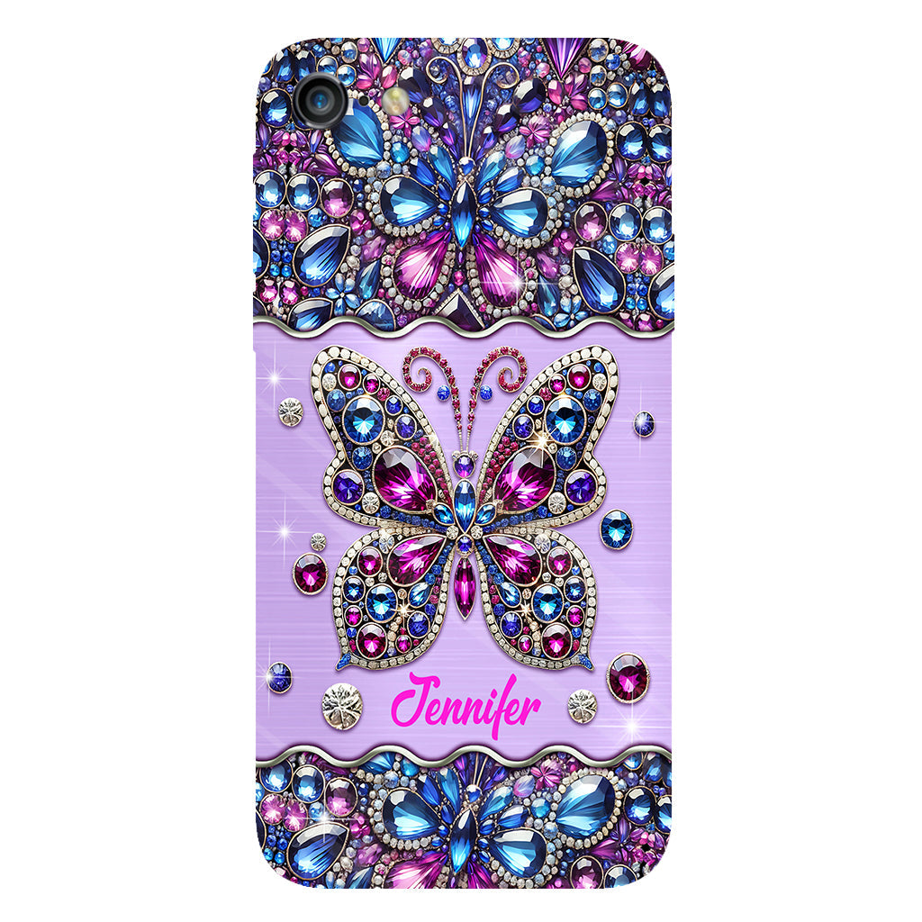 Glitzernder Schmetterling – Personalisierte Handyhülle mit Schmetterlingsmotiv