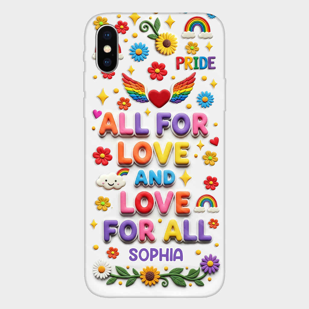 Alles für die Liebe und Liebe für alle – Personalisierte Handyhülle mit LGBT-Unterstützung und Vollbild-Print
