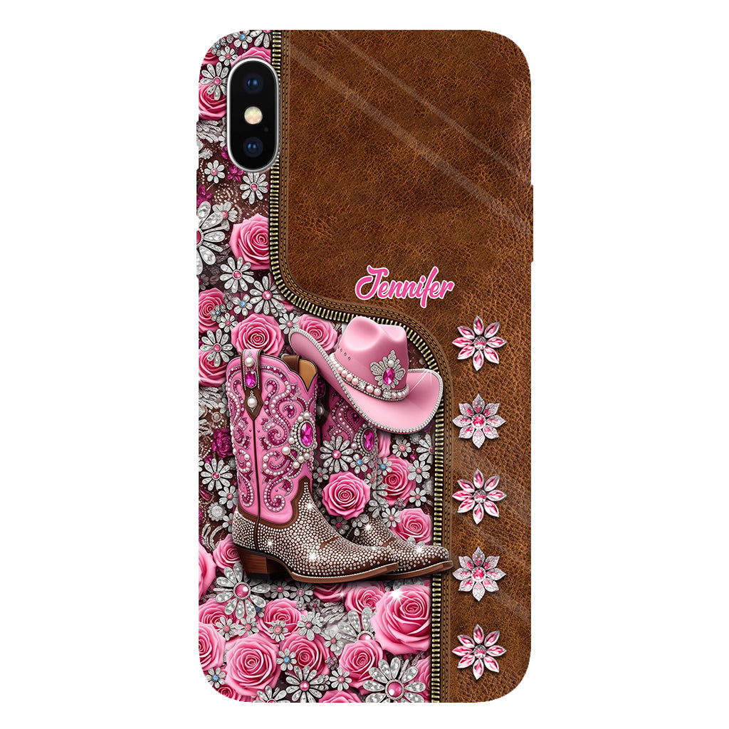 Wunderschöne Cowboystiefel - Personalisierte Handyhülle mit Cowgirl-Vollprint
