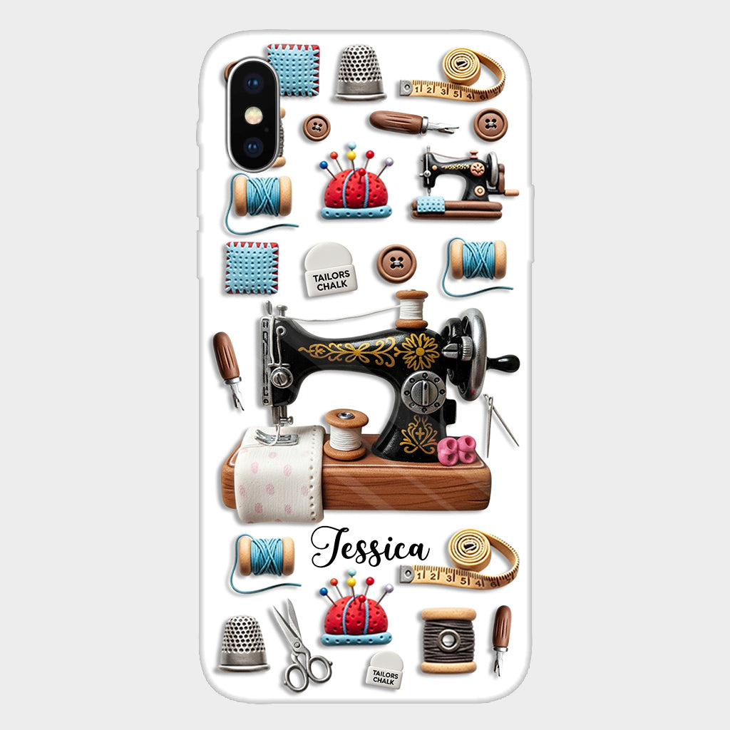 Superbe machine à coudre - Coque de téléphone personnalisée avec impression intégrale sur le thème de la couture