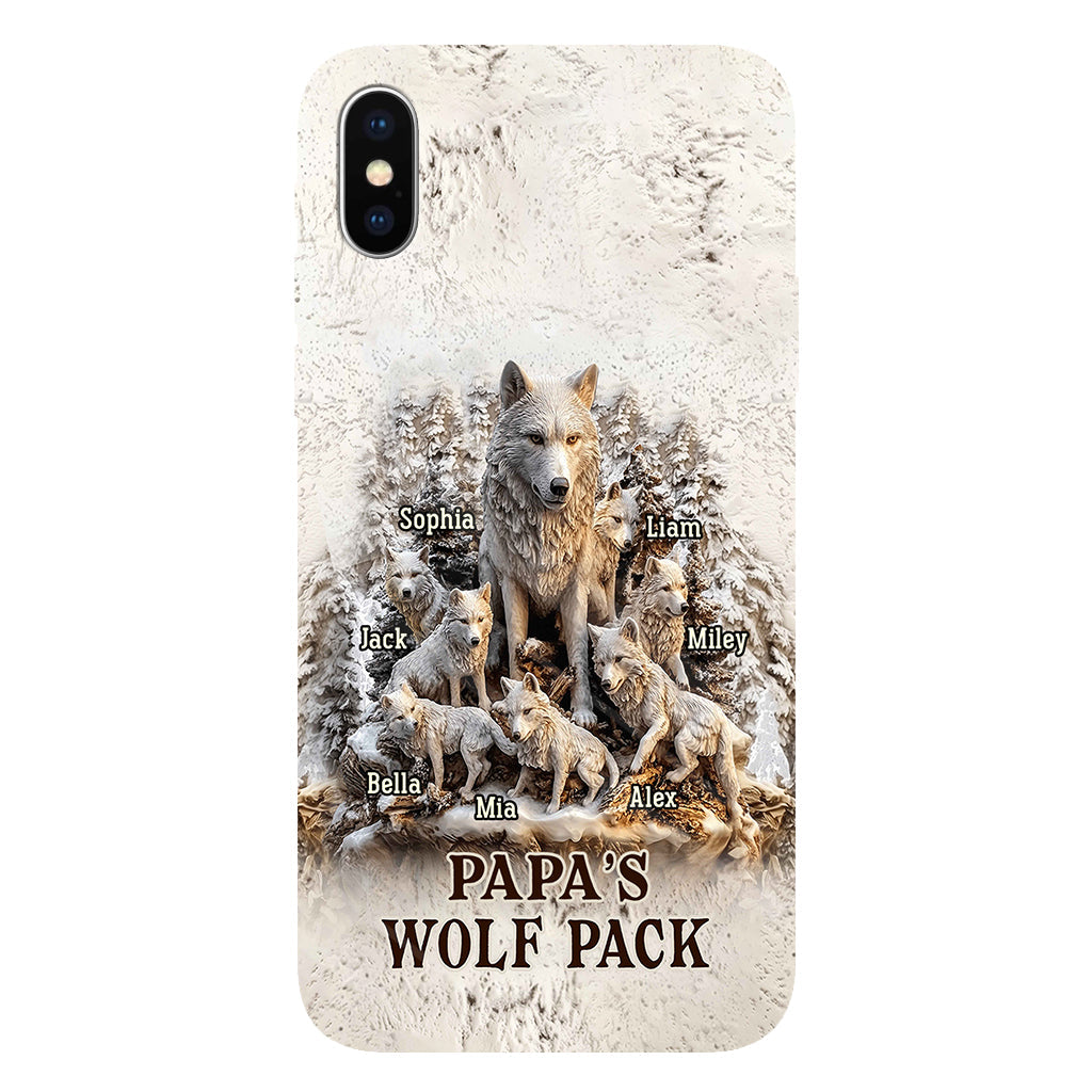 Papa's Wolf Pack - Personalized Father Full Print Phone Case