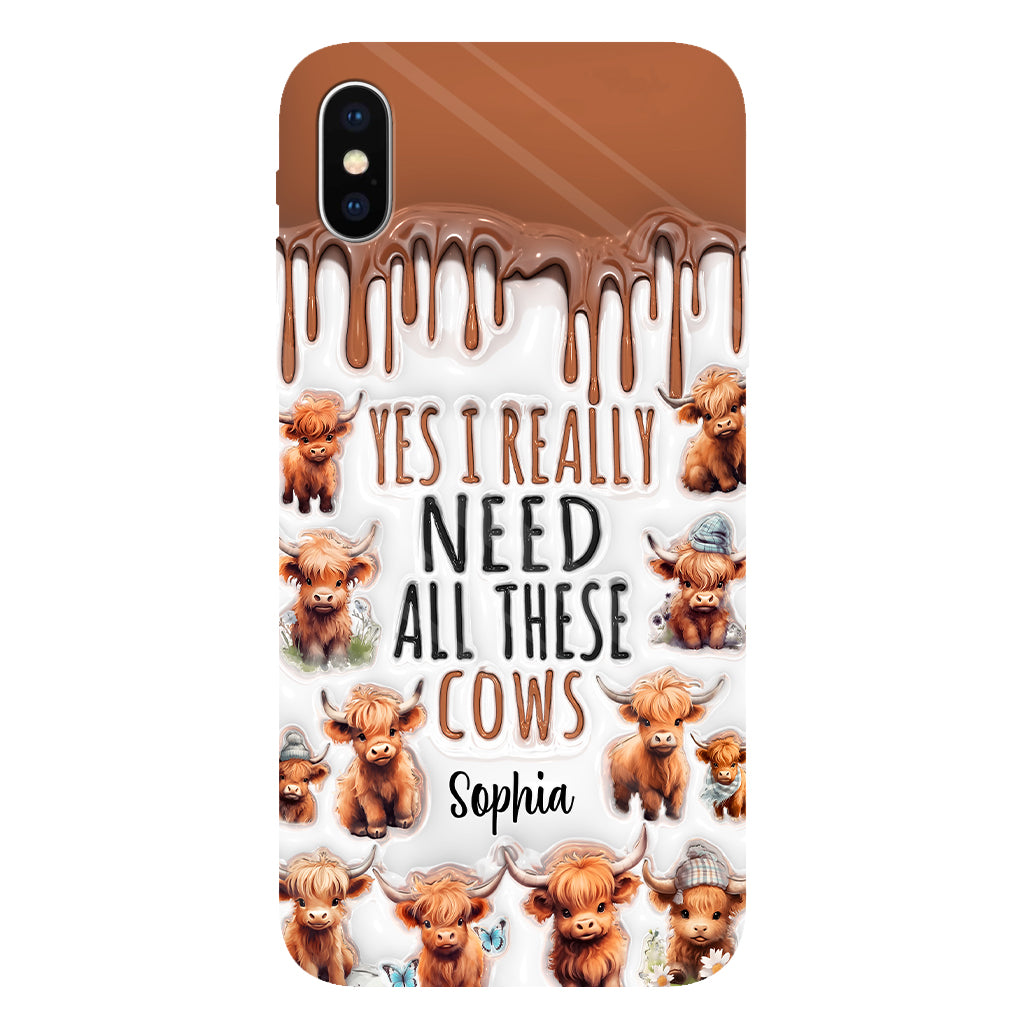 Oui, j'ai vraiment besoin de toutes ces vaches - Coque de téléphone personnalisée avec impression intégrale
