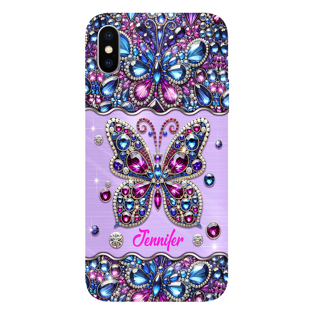 Glitzernder Schmetterling – Personalisierte Handyhülle mit Schmetterlingsmotiv