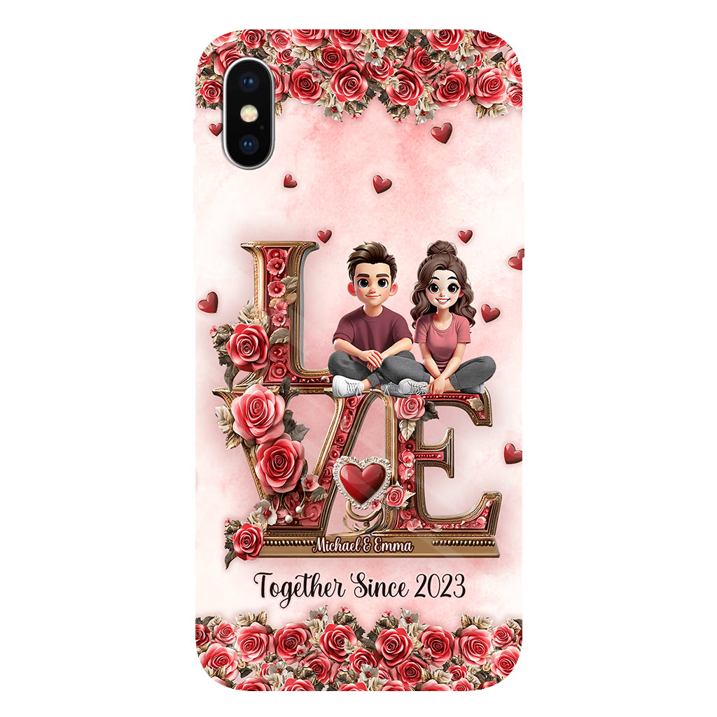 I Love You Forever - Personalized Couple Full Print Phone Case