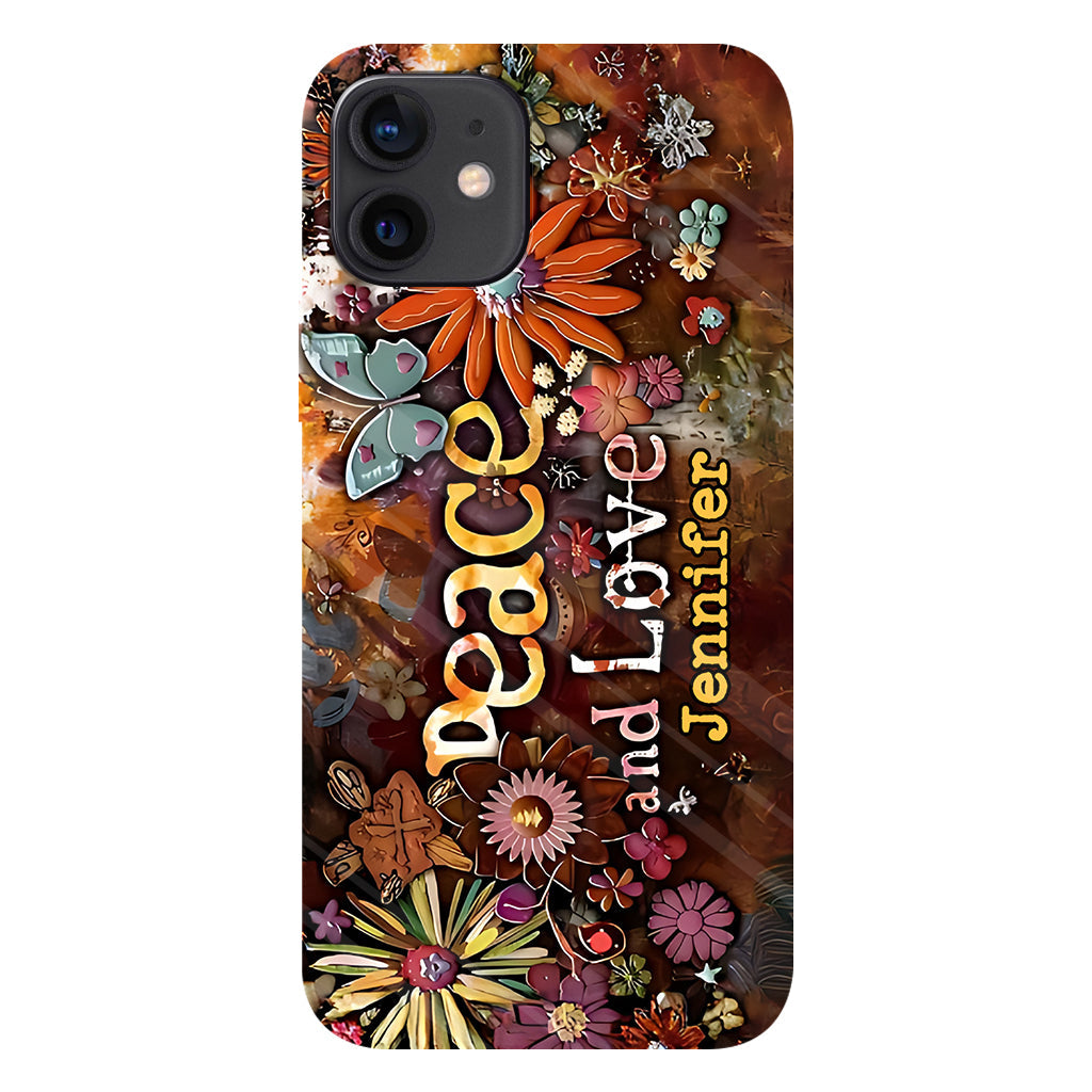 Frieden und Liebe – Personalisierte Handyhülle im Hippie-Stil mit Vollprint