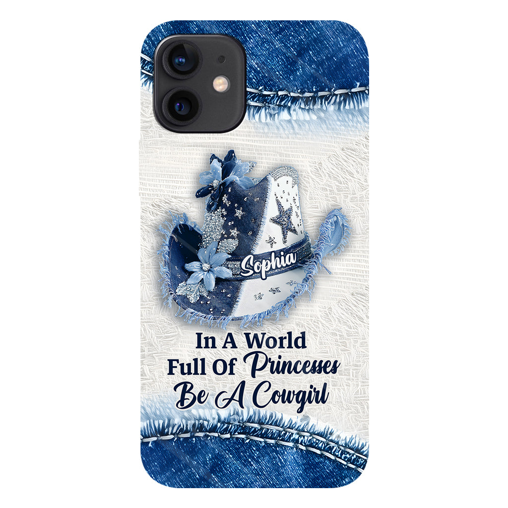 Dans un monde plein de princesses - Coque de téléphone personnalisée avec motif cowgirl