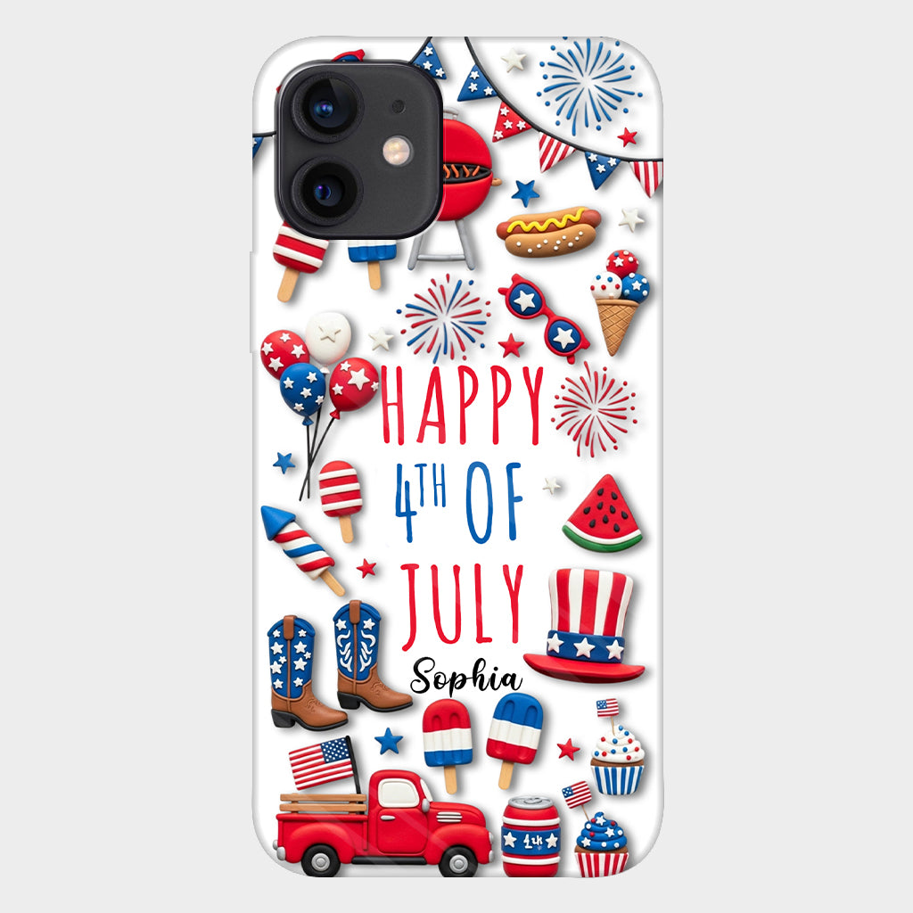 Joyeux 4 juillet ! Coque de téléphone personnalisée avec impression intégrale pour la fête nationale américaine (4 juillet).