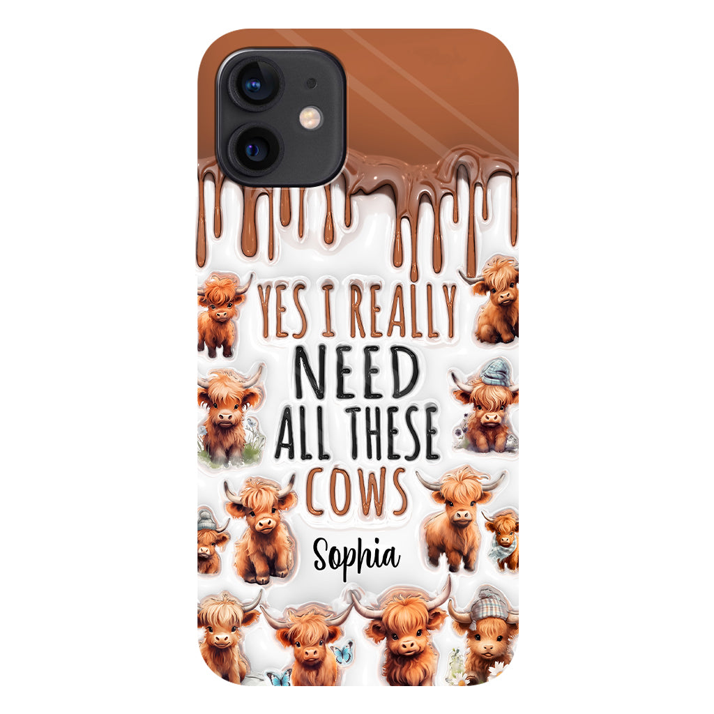 Oui, j'ai vraiment besoin de toutes ces vaches - Coque de téléphone personnalisée avec impression intégrale