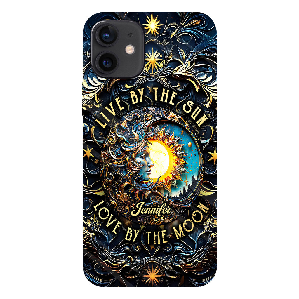 Vivre selon le soleil, aimer selon la lune - Coque de téléphone personnalisée style hippie avec imprimé intégral