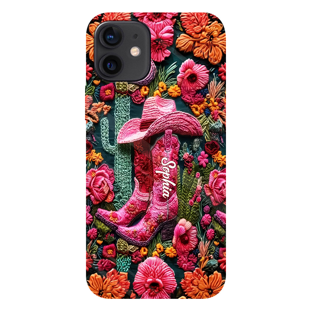 Pink Cowgirl – Personalisierte Handyhülle im Country-Girl-Stil mit Volldruck