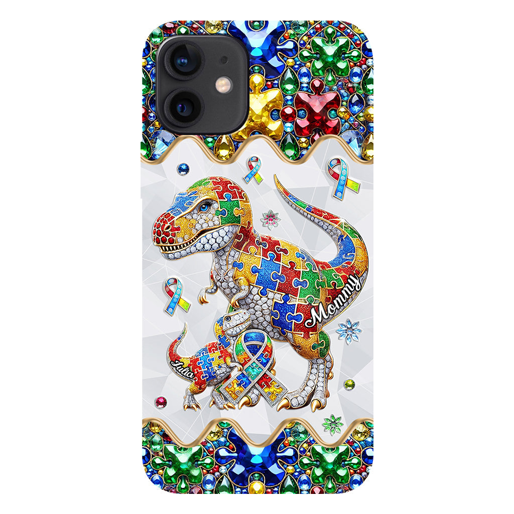 Strong Mama - Coque de téléphone personnalisée avec impression intégrale pour la sensibilisation à l'autisme