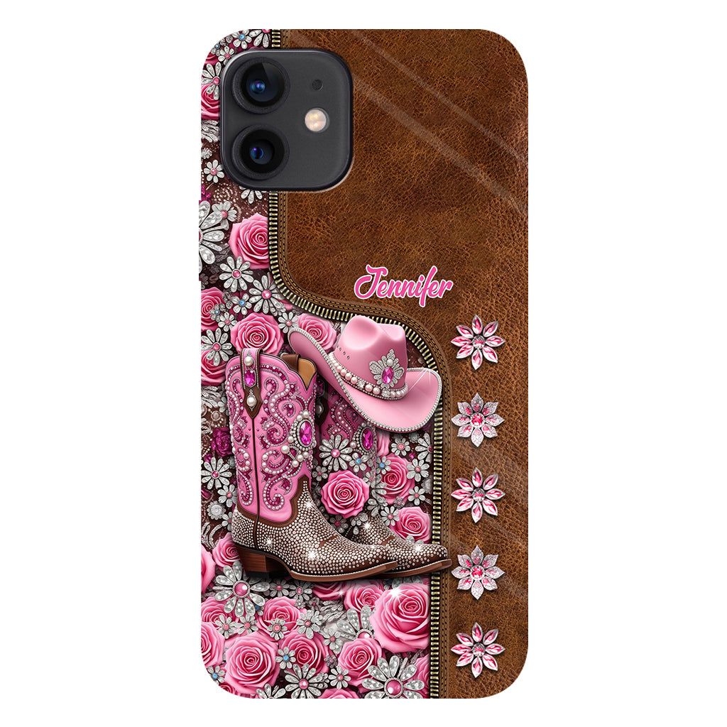 Wunderschöne Cowboystiefel - Personalisierte Handyhülle mit Cowgirl-Vollprint