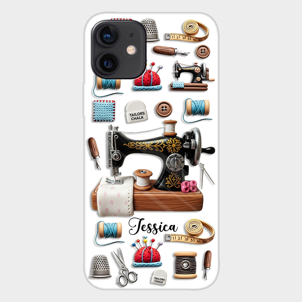 Superbe machine à coudre - Coque de téléphone personnalisée avec impression intégrale sur le thème de la couture