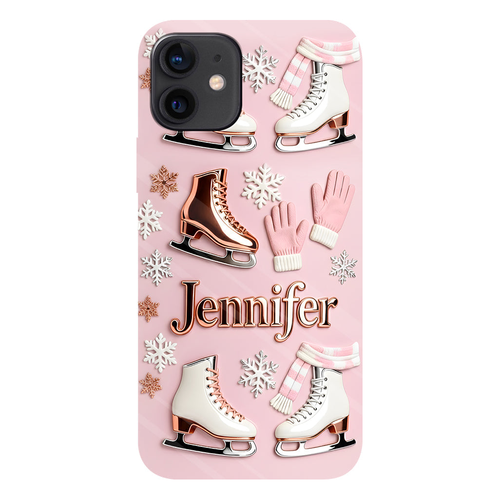 Le patinage sur glace me rend heureux - Coque de téléphone personnalisée avec impression intégrale sur le thème du patinage sur glace