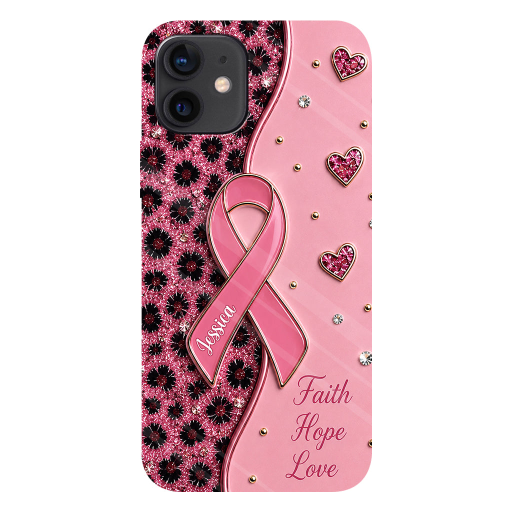 Pink Ribbon - Personalized Breast Cancer Awareness Full Print Phone Case