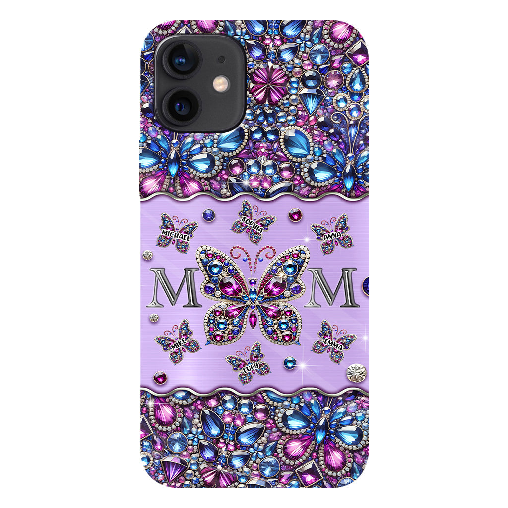 Mom And Children Butterflies - Personalized Mother Full Print Phone Case