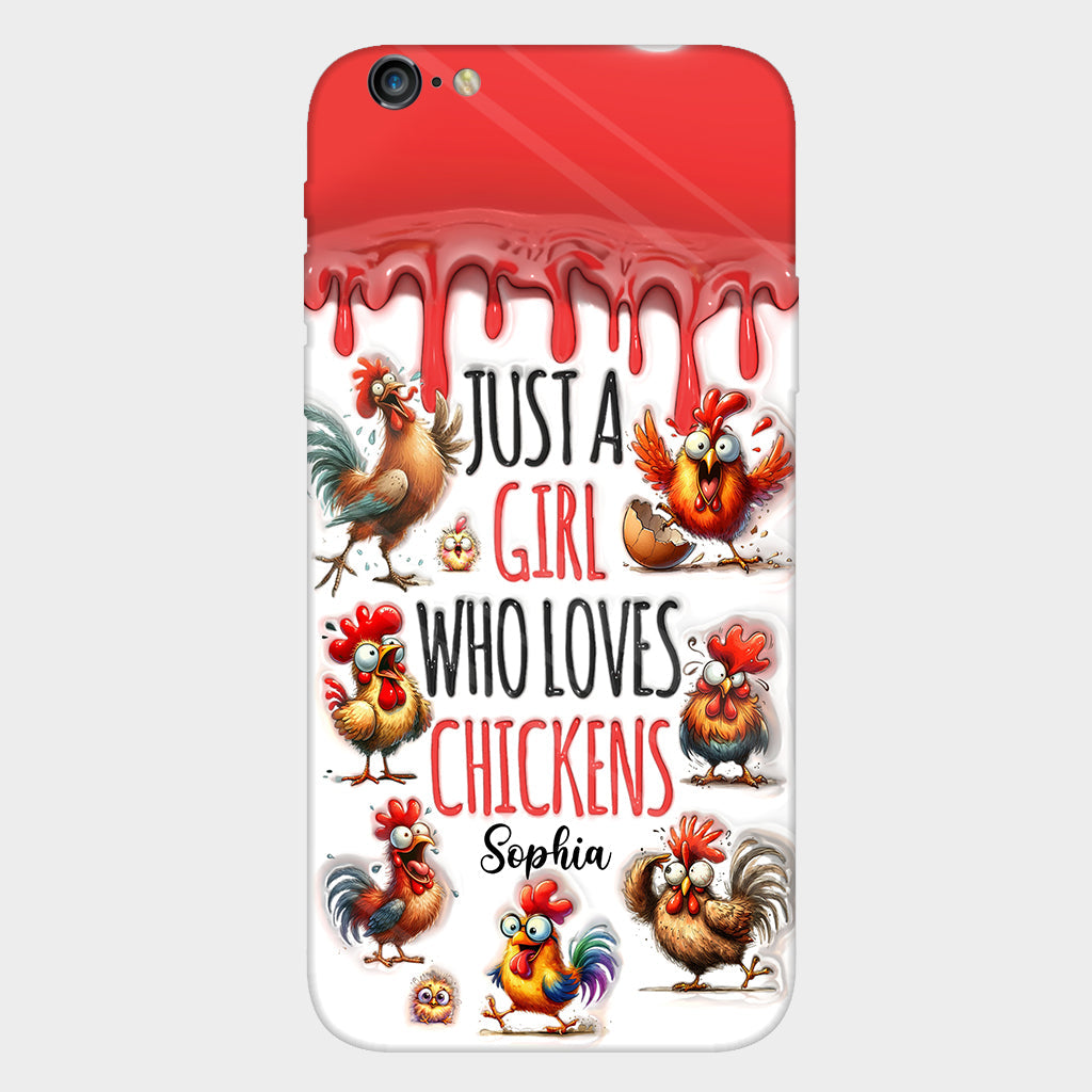 Une fille qui adore le poulet - Coque de téléphone personnalisée avec motif poulet intégral