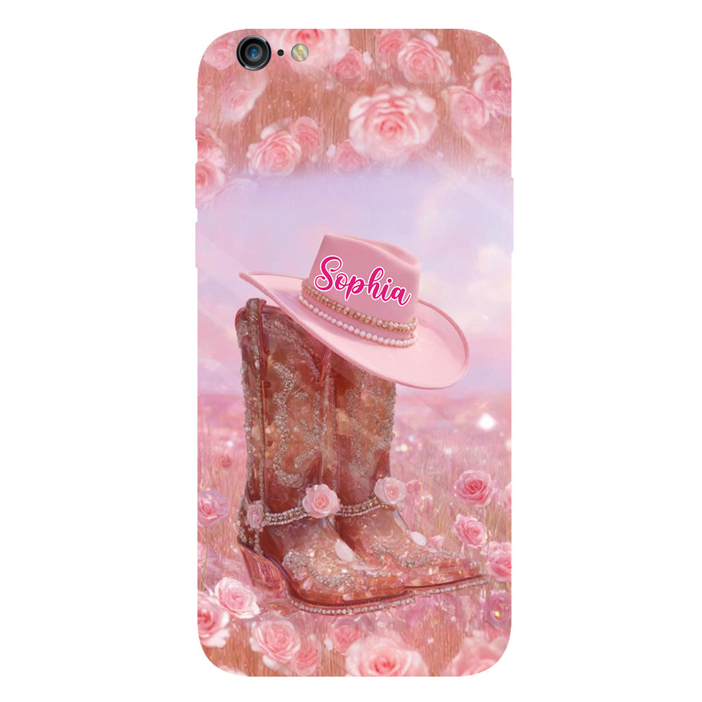 Floral Cowgirl - Personalized Cowgirl Full Print Phone Case & Phone Grip