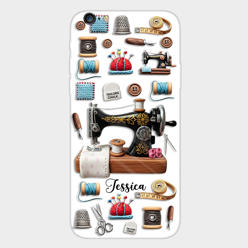 Superbe machine à coudre - Coque de téléphone personnalisée avec impression intégrale sur le thème de la couture