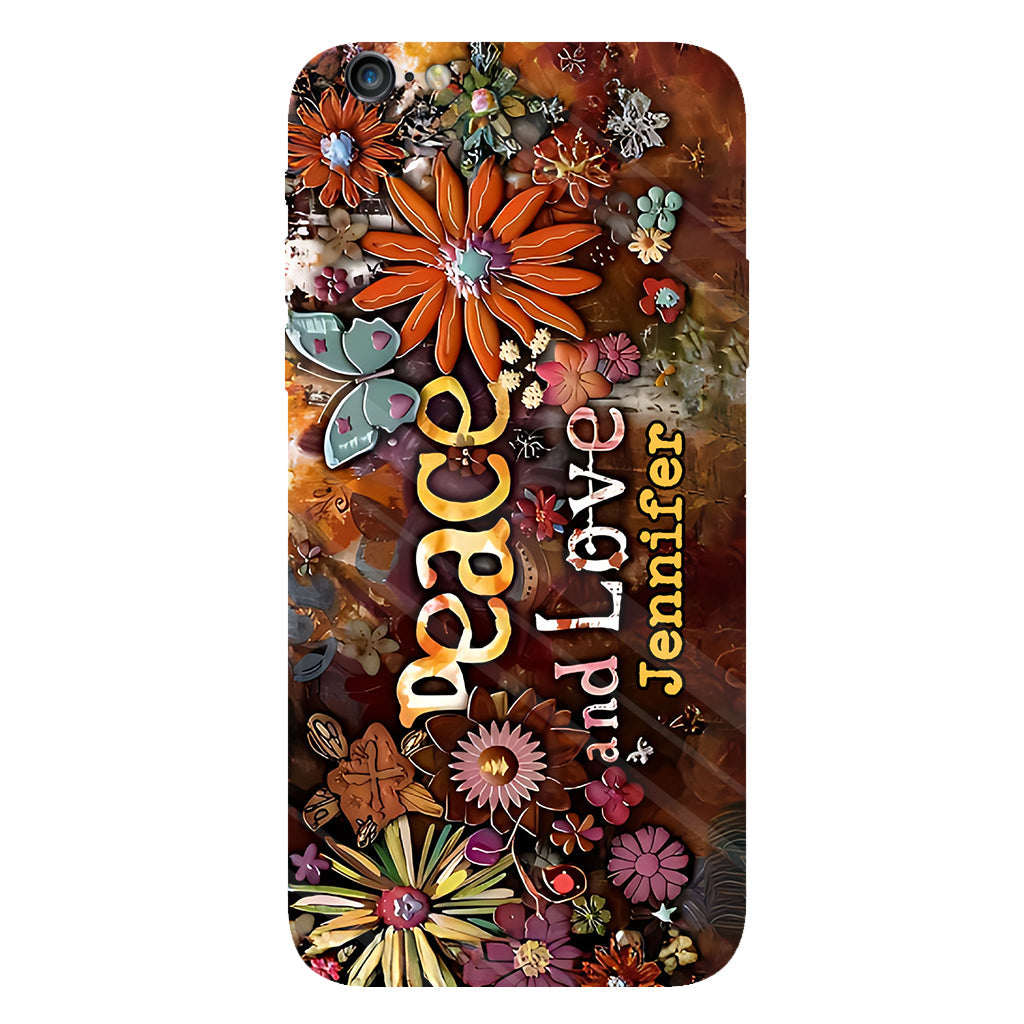 Frieden und Liebe – Personalisierte Handyhülle im Hippie-Stil mit Vollprint