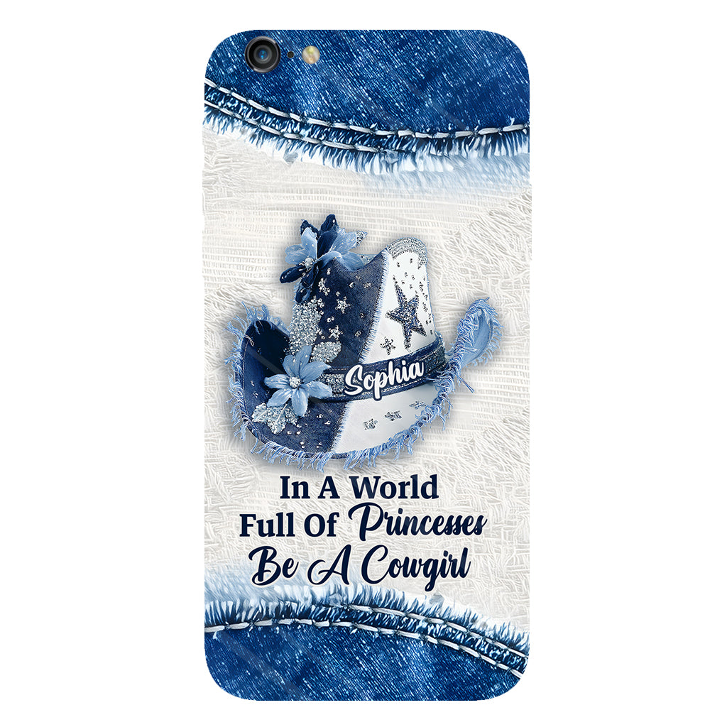 Dans un monde plein de princesses - Coque de téléphone personnalisée avec motif cowgirl