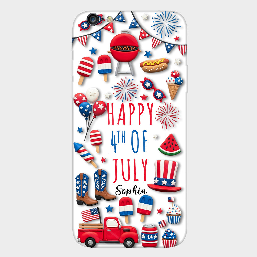 Joyeux 4 juillet ! Coque de téléphone personnalisée avec impression intégrale pour la fête nationale américaine (4 juillet).