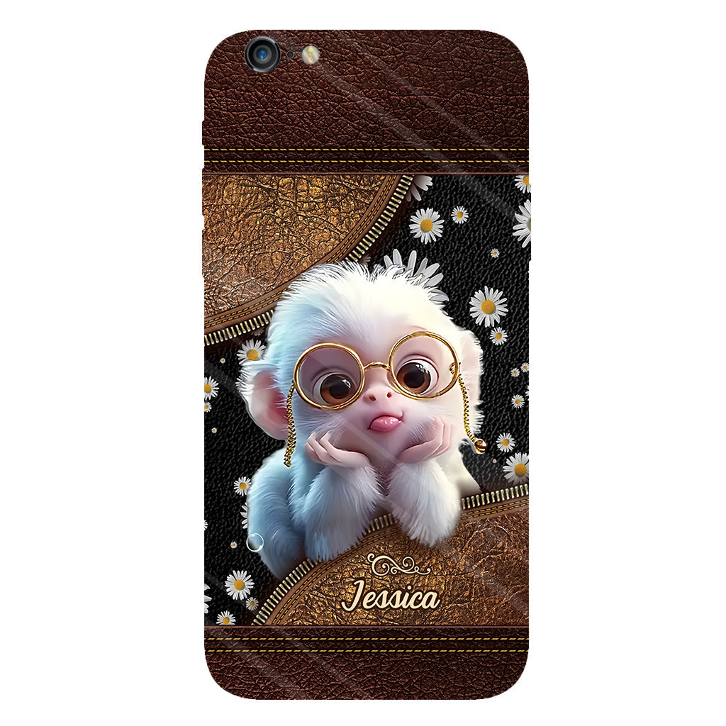 Coque de téléphone personnalisée avec imprimé intégral représentant un singe mignon