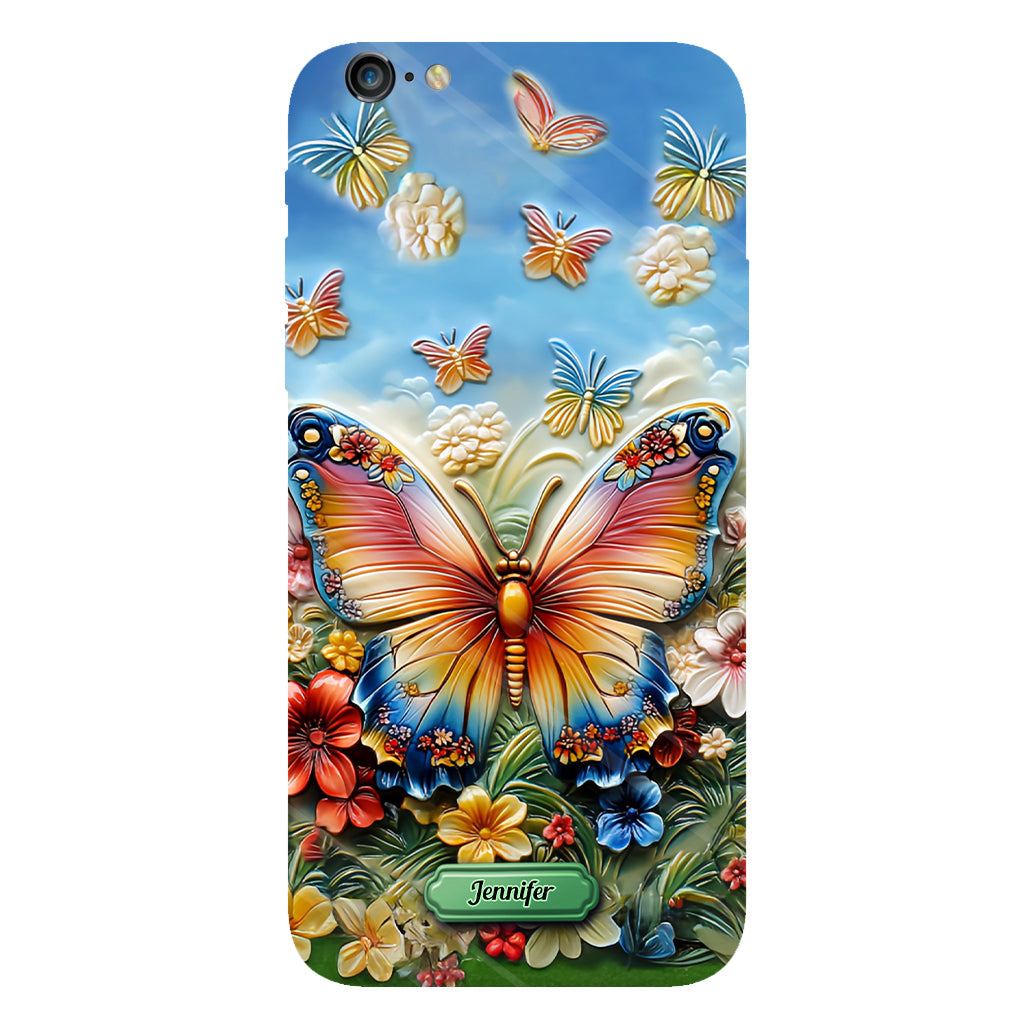 Wunderschöner Schmetterling, Biene, Libelle, Kolibri – personalisierte Handyhülle mit Schmetterlingsmotiv