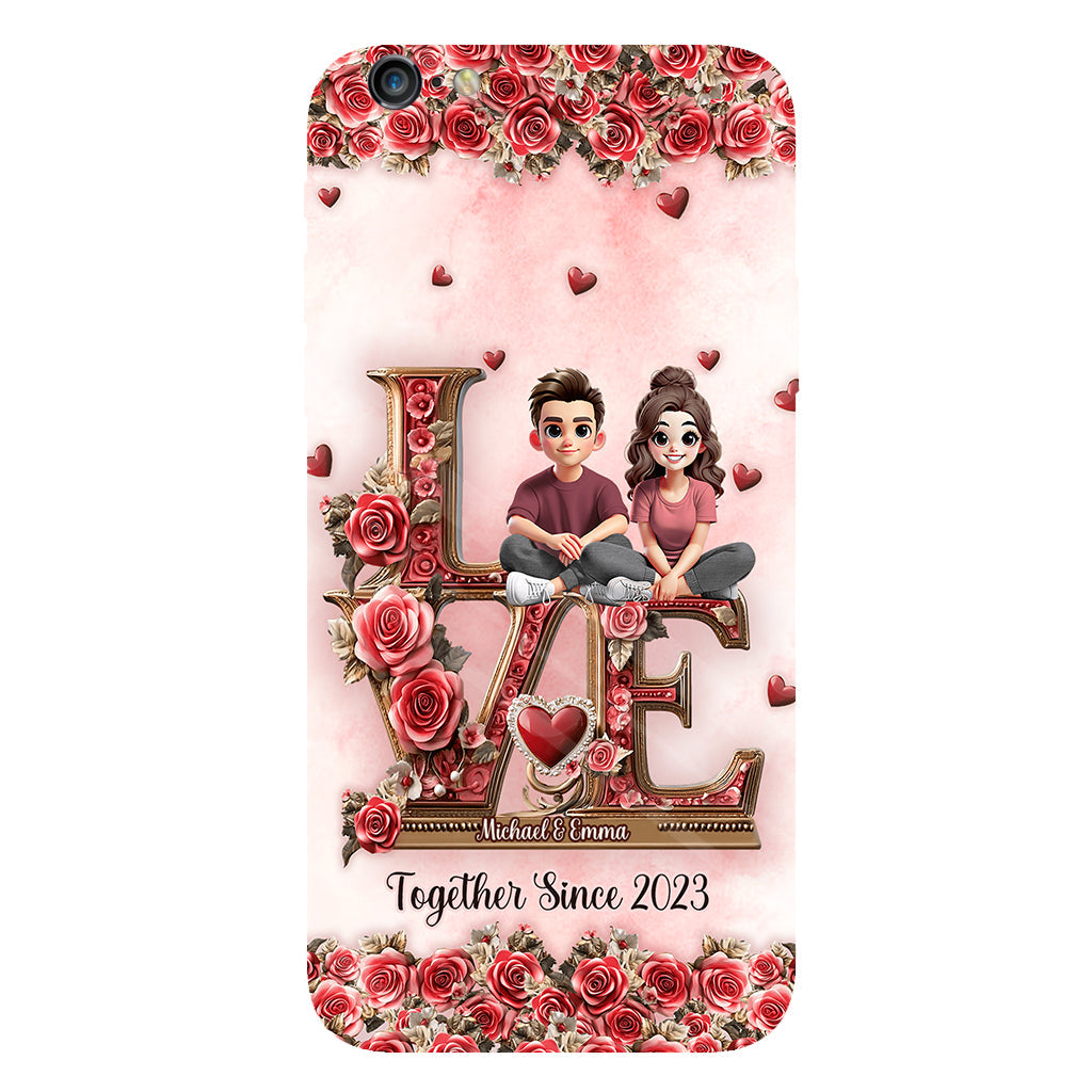I Love You Forever - Personalized Couple Full Print Phone Case
