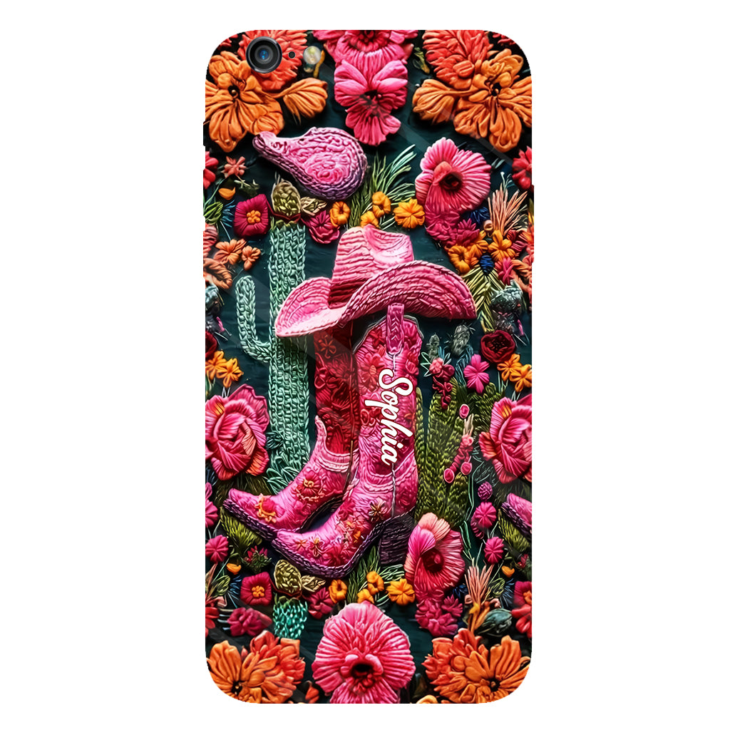 Pink Cowgirl – Personalisierte Handyhülle im Country-Girl-Stil mit Volldruck