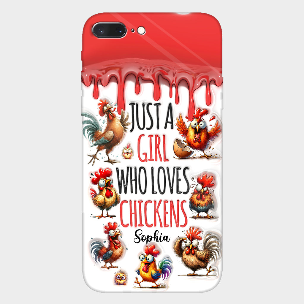 Une fille qui adore le poulet - Coque de téléphone personnalisée avec motif poulet intégral