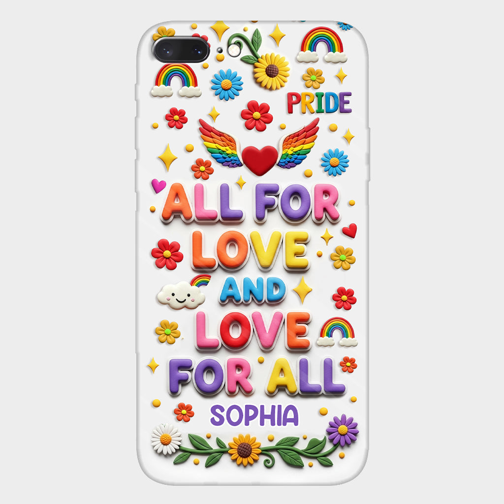 Alles für die Liebe und Liebe für alle – Personalisierte Handyhülle mit LGBT-Unterstützung und Vollbild-Print
